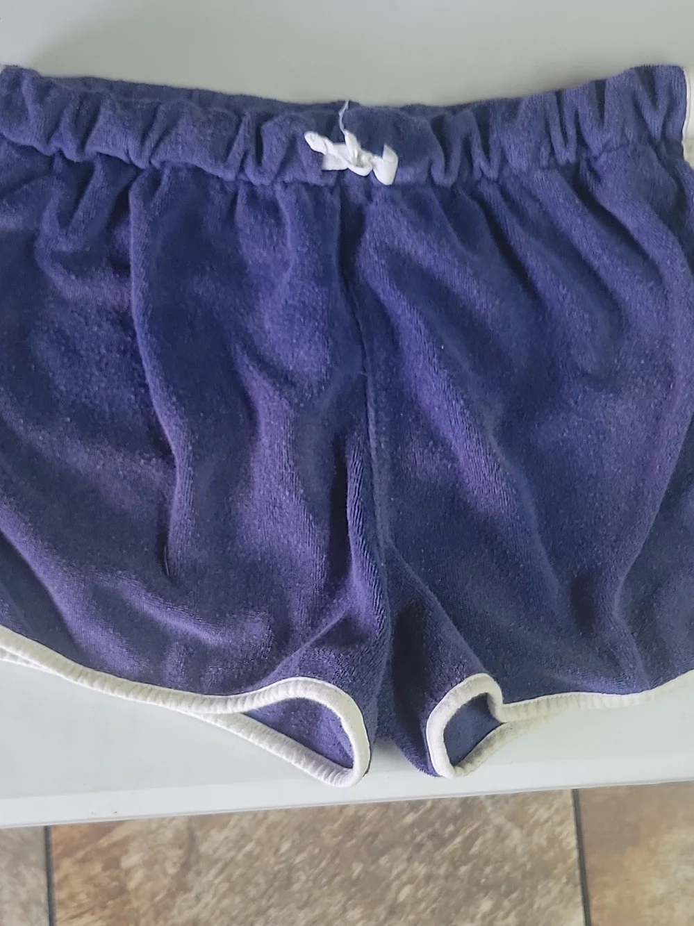 Carter's Navy Blue Terry Shorts with White Tag Detail